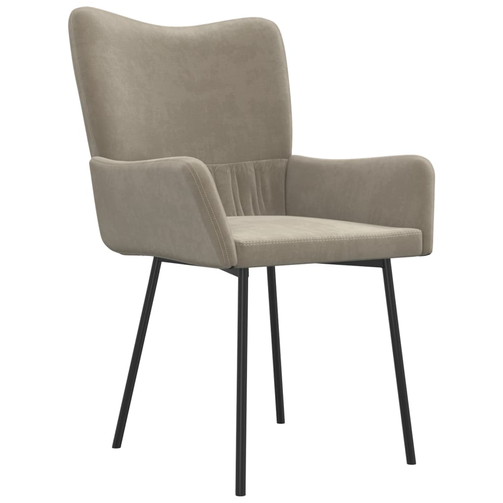 Chaises à manger lot de 2 Gris clair Velours - XIOS