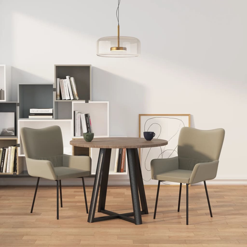 Chaises à manger lot de 2 Gris clair Velours - XIOS