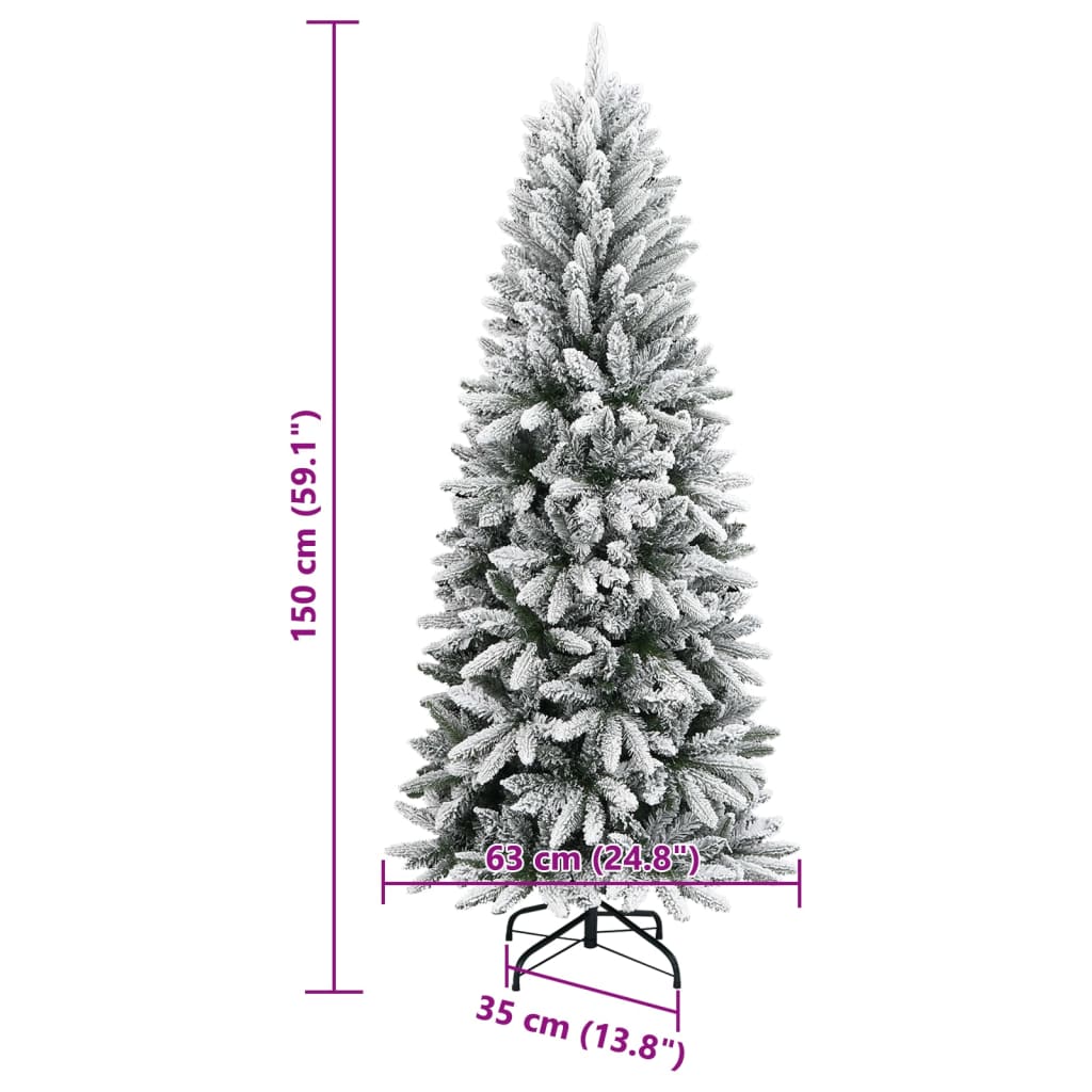Sapin de Noël artificiel avec neige floquée 150 cm PVC et PE - XIOS