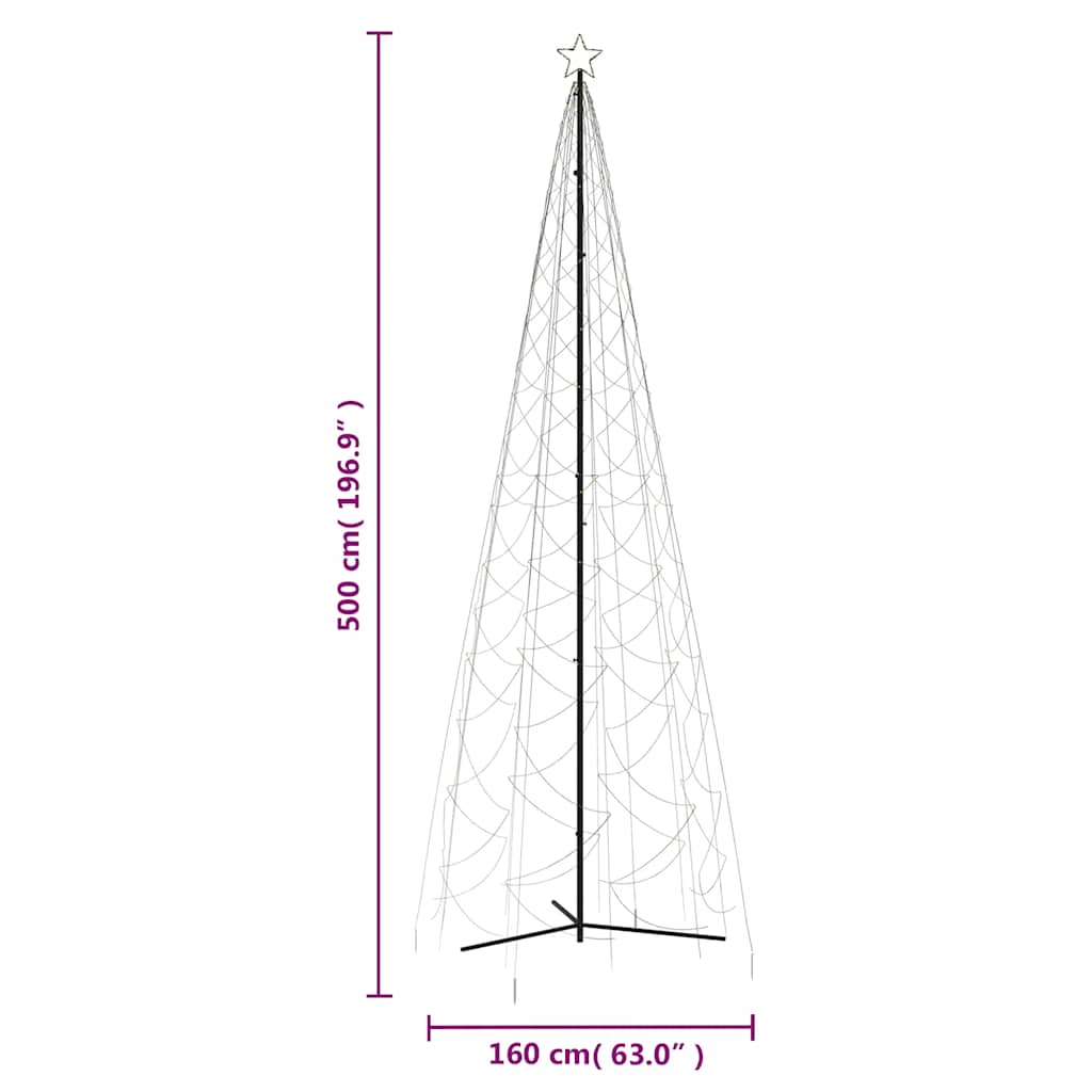 Arbre de Noël cône 1400 LED blanc chaud 160x500 cm - XIOS