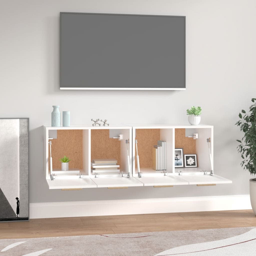 Armoires murales 2 pcs Blanc 60x36,5x35 cm Bois d'ingénierie - XIOS