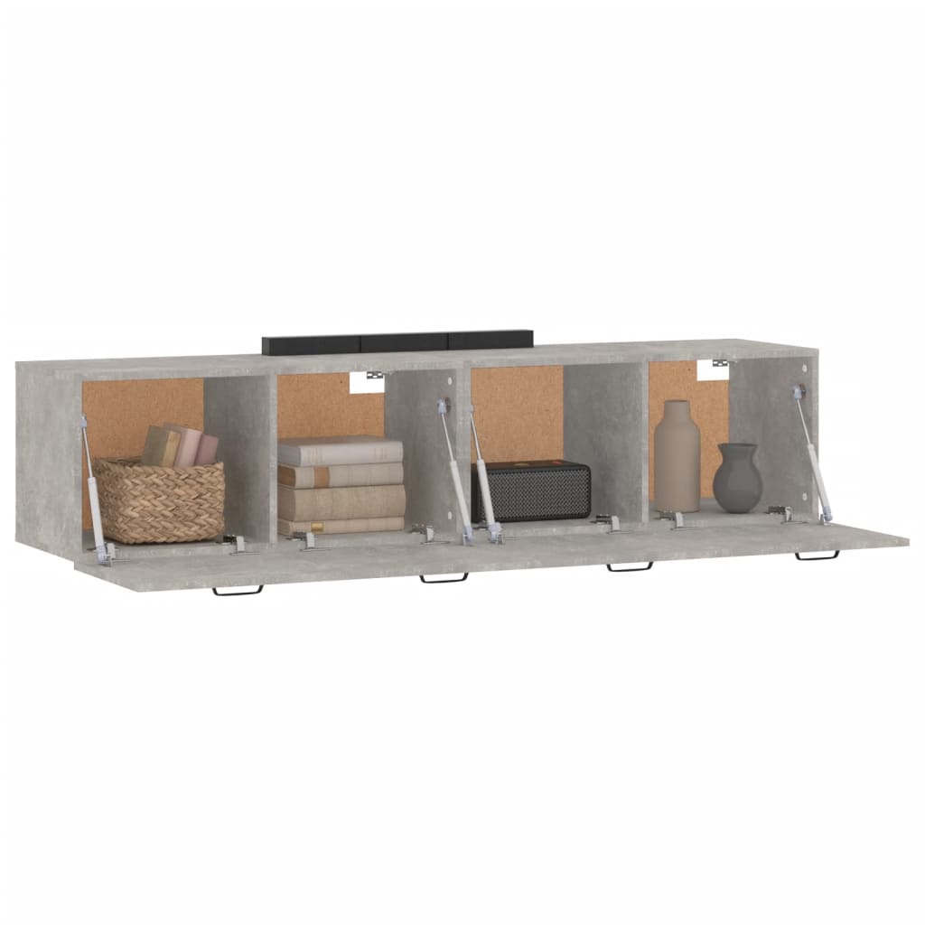 Armoires murales 2pcs Gris béton 60x36,5x35cm Bois d'ingénierie