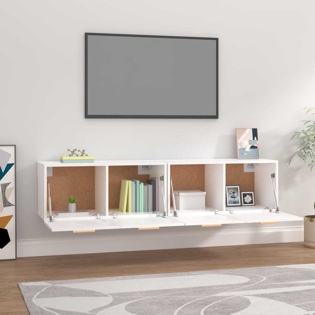Armoires murales 2 pcs Blanc 80x35x36,5 cm Bois d'ingénierie - XIOS