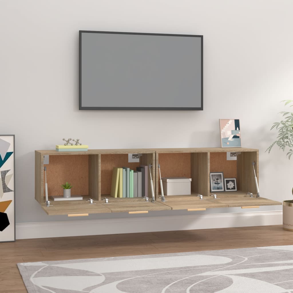 Armoires murales 2 pcs Chêne sonoma 80x35x36,5 cm Bois - XIOS