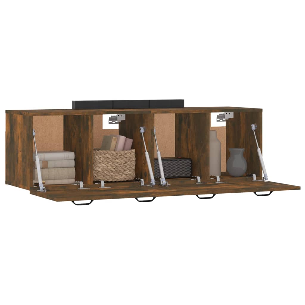 Armoires murales 2pcs Chêne fumé 80x35x36,5cm Bois d'ingénierie - XIOS