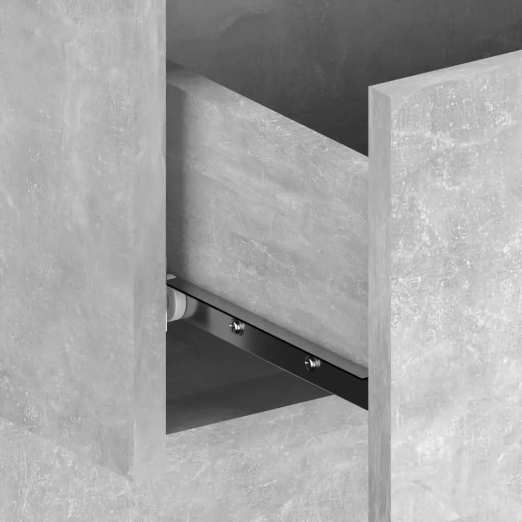 Tête de lit avec armoires Gris béton Bois d'ingénierie - XIOS