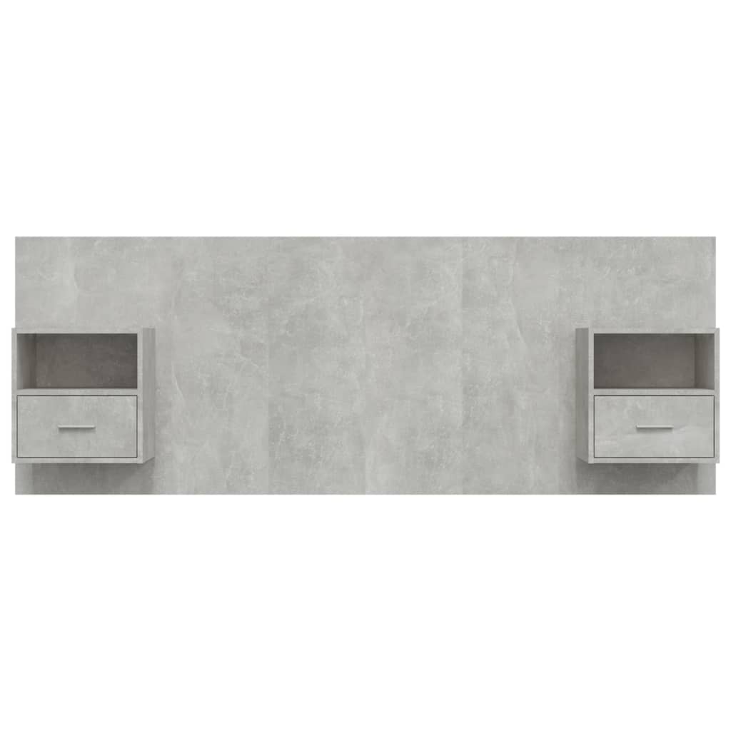 Tête de lit avec armoires Gris béton Bois d'ingénierie - XIOS