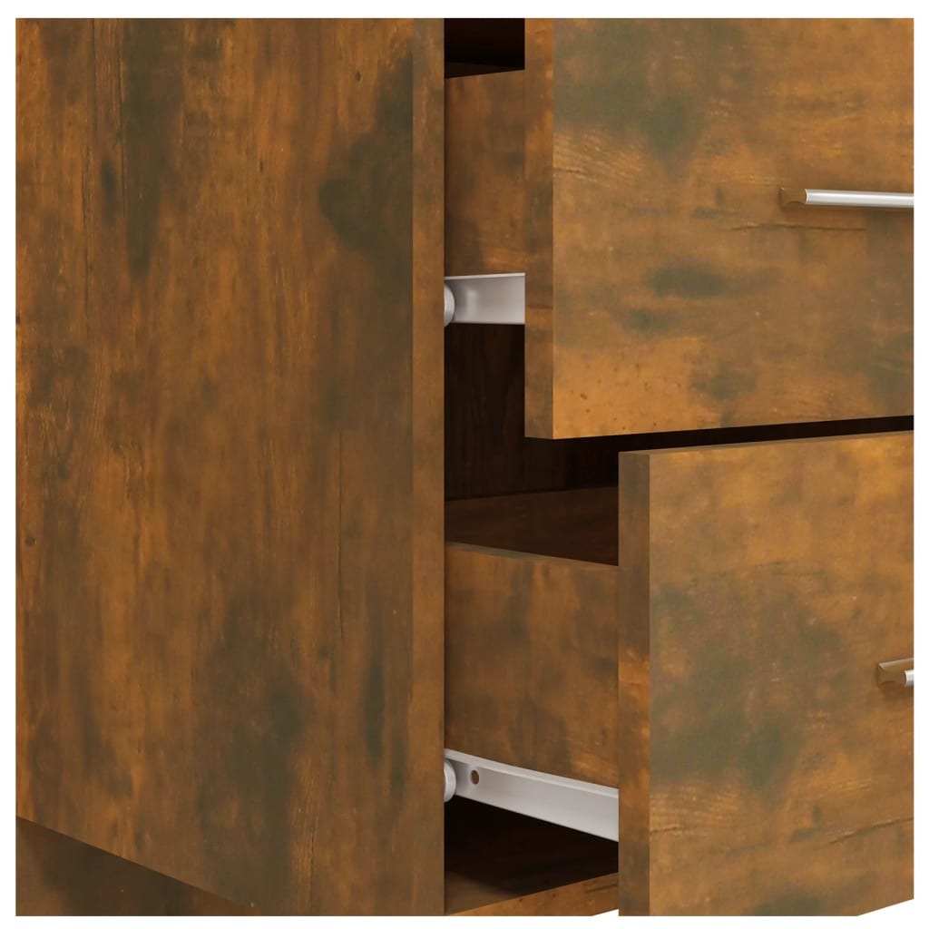 Tête de lit avec armoires Chêne fumé Bois d'ingénierie - XIOS