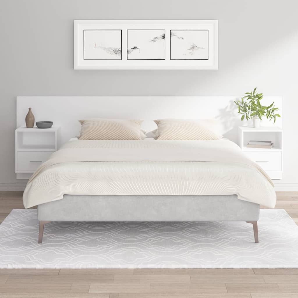 Tête de lit avec armoires Blanc Bois d'ingénierie - XIOS