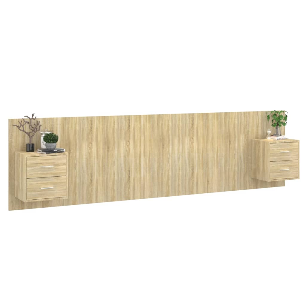 Tête de lit avec armoires Chêne sonoma Bois d'ingénierie - XIOS