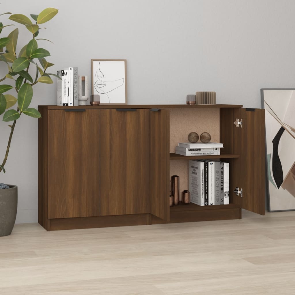 Buffets 2 pcs chêne marron 60x30x70 cm Bois d'ingénierie - XIOS