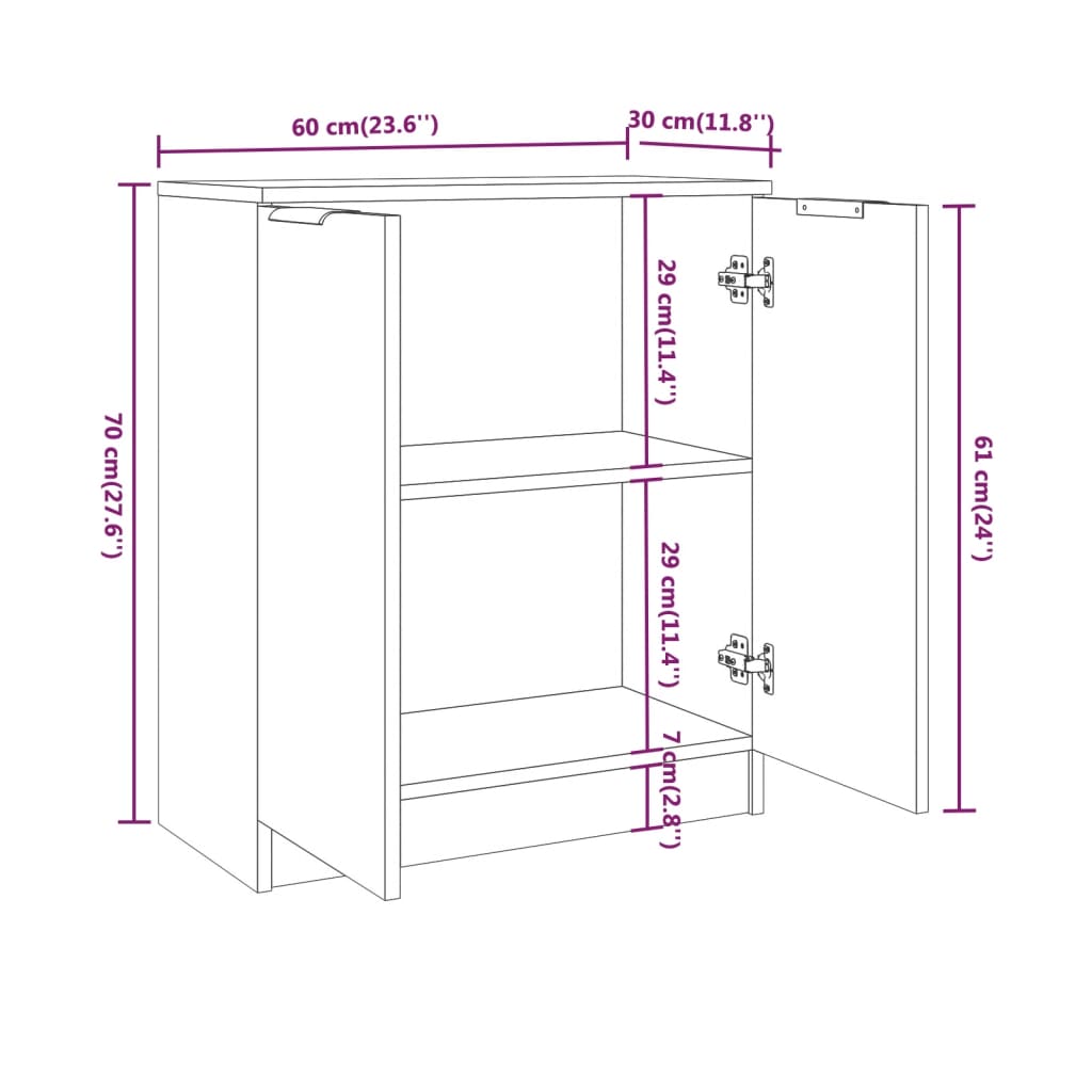 Buffets 3 pcs Blanc Bois d'ingénierie - XIOS