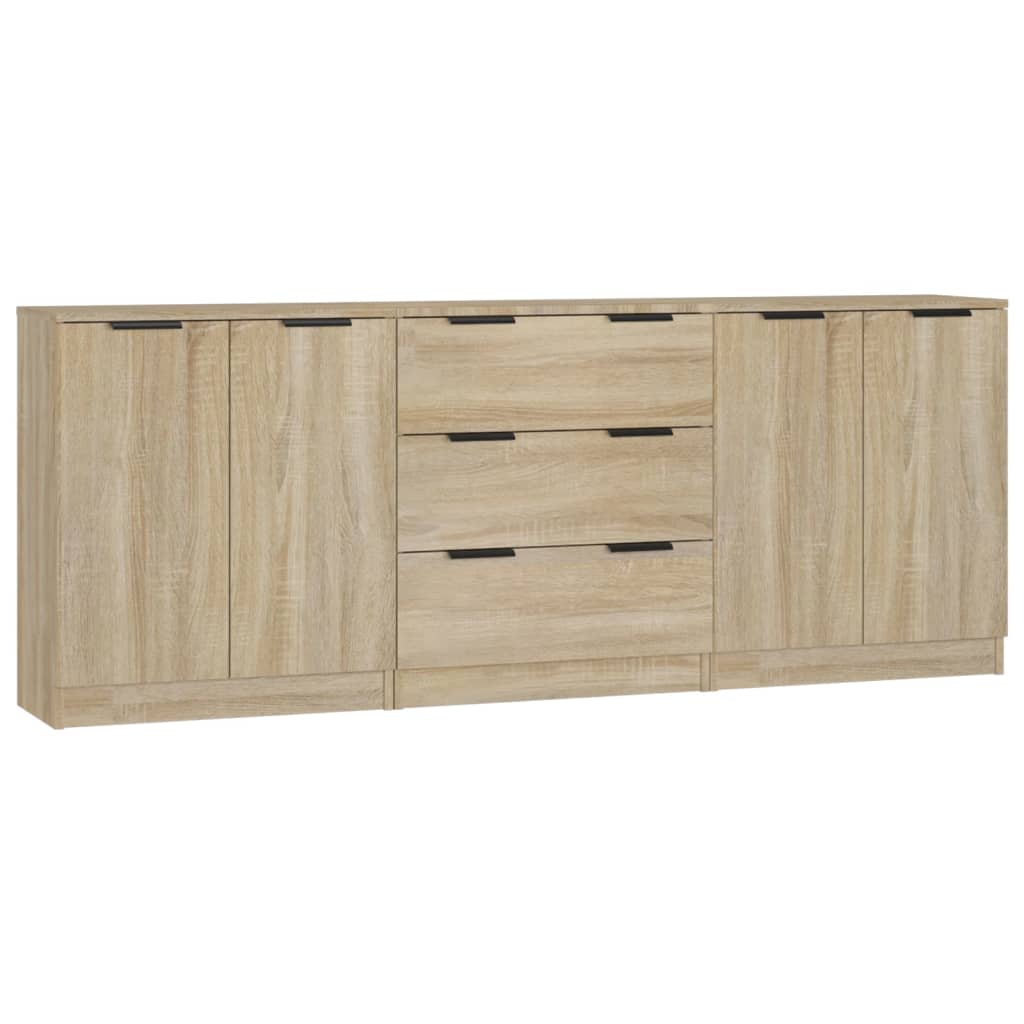 Buffets 3 pcs Chêne sonoma Bois d'ingénierie - XIOS