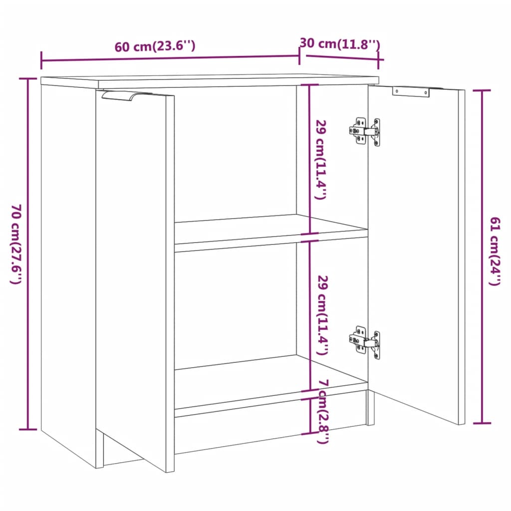 Buffets 3 pcs gris béton bois d'ingénierie - XIOS