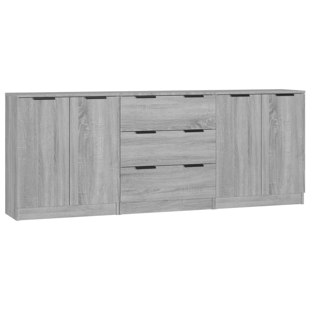 Buffets 3 pcs Sonoma gris Bois d'ingénierie - XIOS