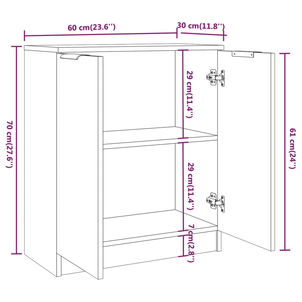 Buffets 3 pcs Sonoma gris Bois d'ingénierie - XIOS
