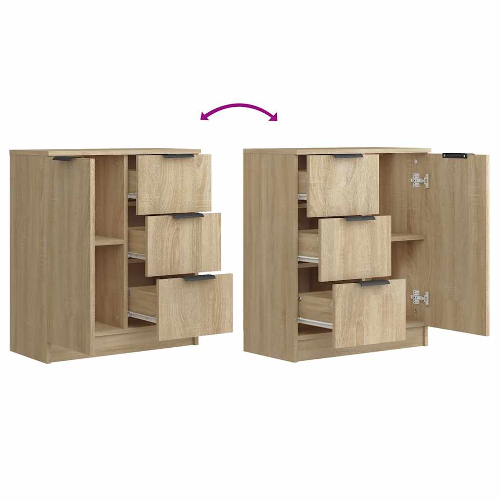 Buffets 2 pcs Chêne sonoma 60x30x70 cm Bois d'ingénierie - XIOS