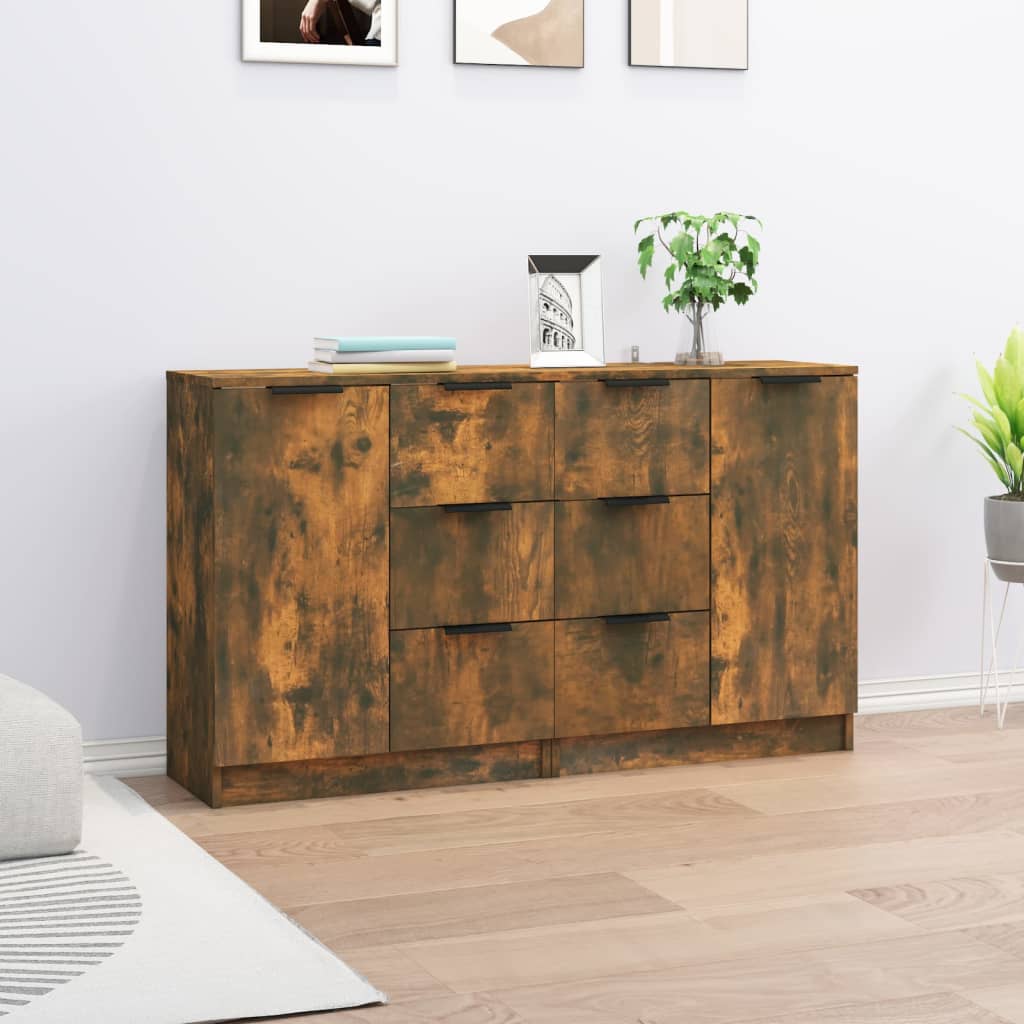 Buffets 2 pcs Chêne fumé 60x30x70 cm Bois d'ingénierie - XIOS