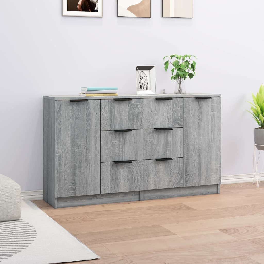 Buffets 2 pcs Sonoma gris 60x30x70 cm Bois d'ingénierie - XIOS