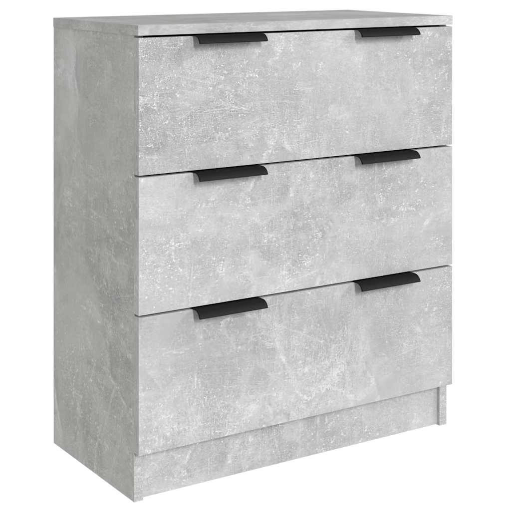 Buffets 3 pcs gris béton bois d'ingénierie