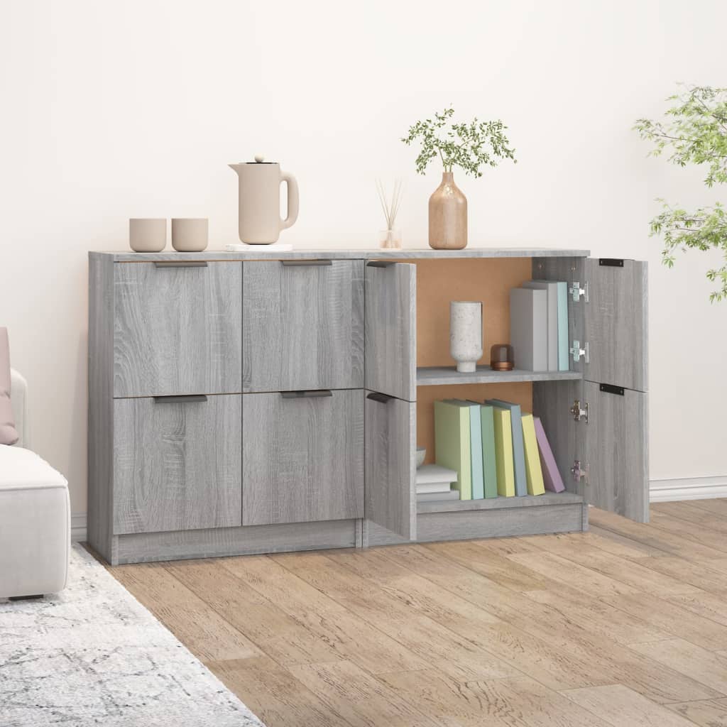 Buffets 2 pcs Sonoma gris 60x30x70 cm Bois d'ingénierie - XIOS