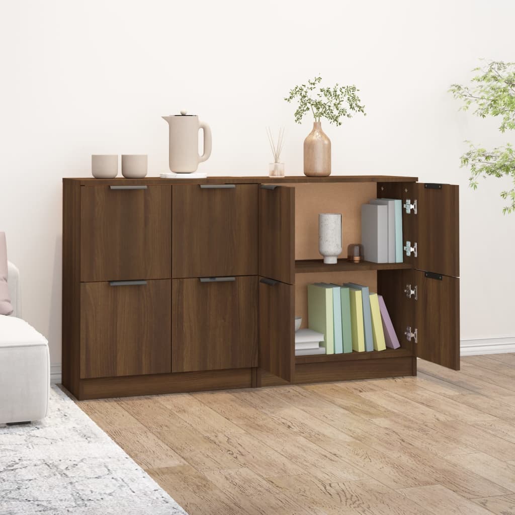 Buffets 2 pcs chêne marron 60x30x70 cm Bois d'ingénierie - XIOS