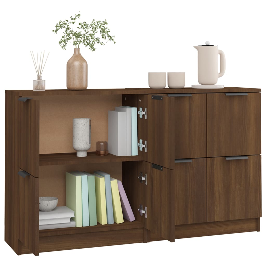 Buffets 2 pcs chêne marron 60x30x70 cm Bois d'ingénierie - XIOS