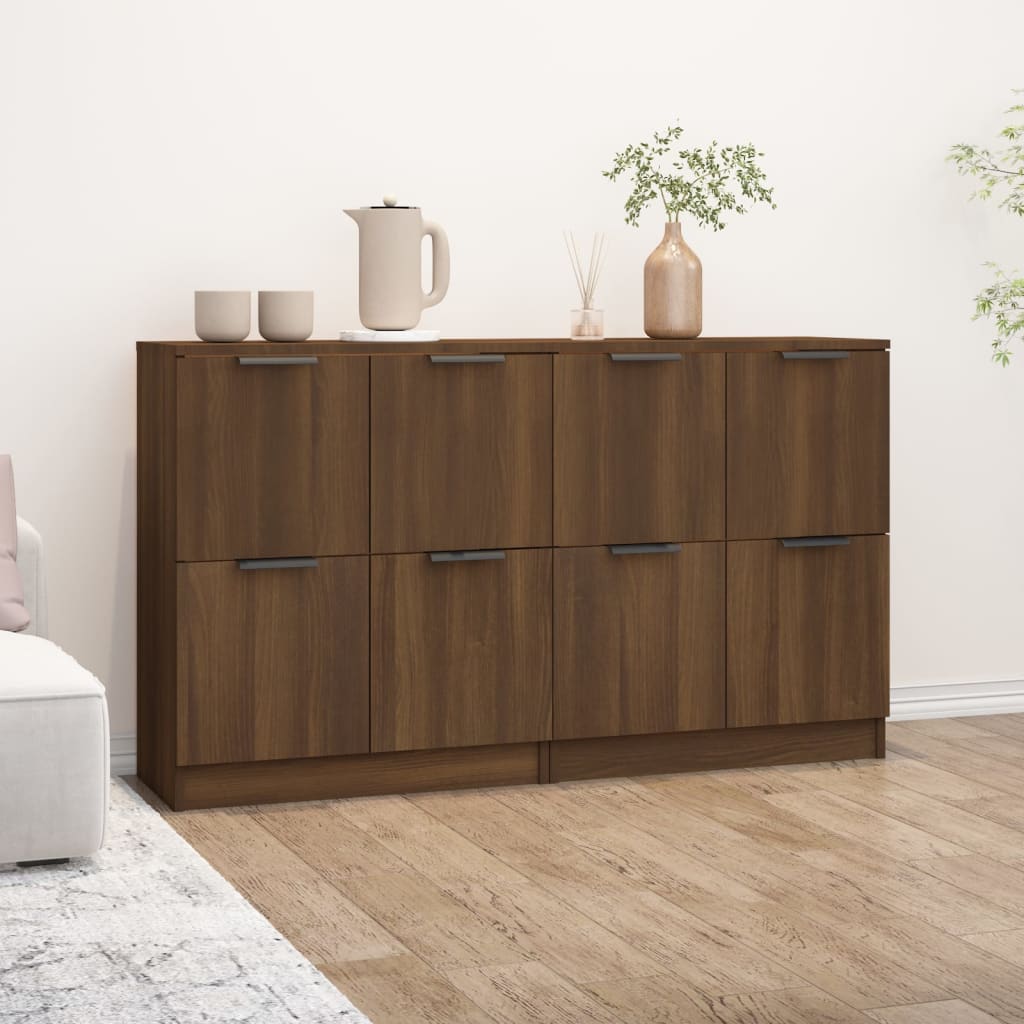 Buffets 2 pcs chêne marron 60x30x70 cm Bois d'ingénierie - XIOS