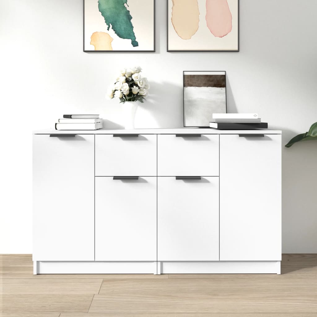 Buffets 2 pcs blanc 60x30x70 cm Bois d'ingénierie - XIOS