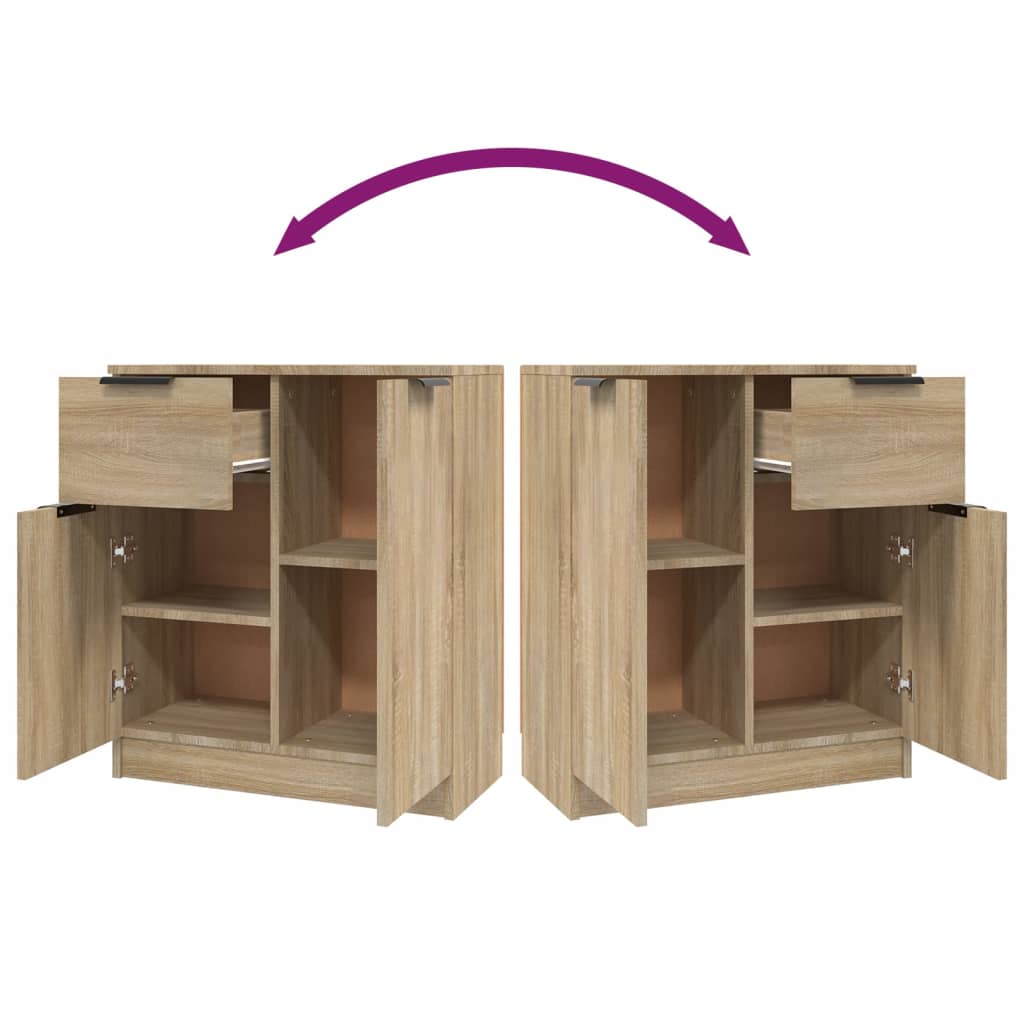 Buffets 2 pcs Chêne sonoma 60x30x70 cm Bois d'ingénierie