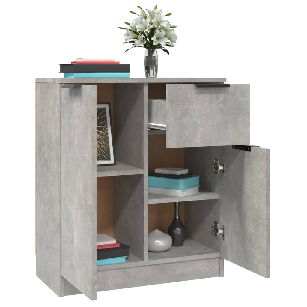 Buffets 2 pcs Gris béton 60x30x70 cm Bois d'ingénierie - XIOS