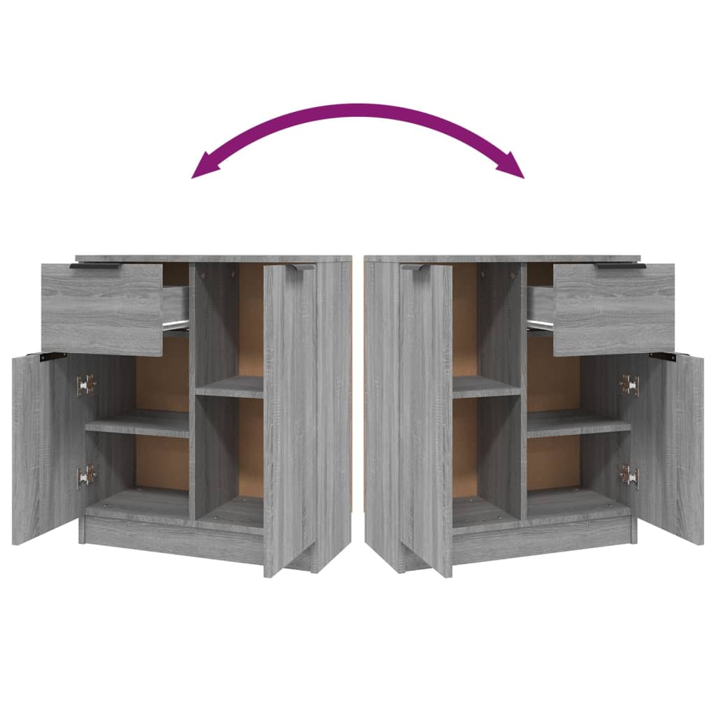 Buffets 2 pcs Sonoma gris 60x30x70 cm Bois d'ingénierie - XIOS