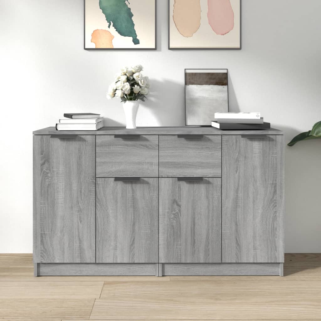 Buffets 2 pcs Sonoma gris 60x30x70 cm Bois d'ingénierie - XIOS