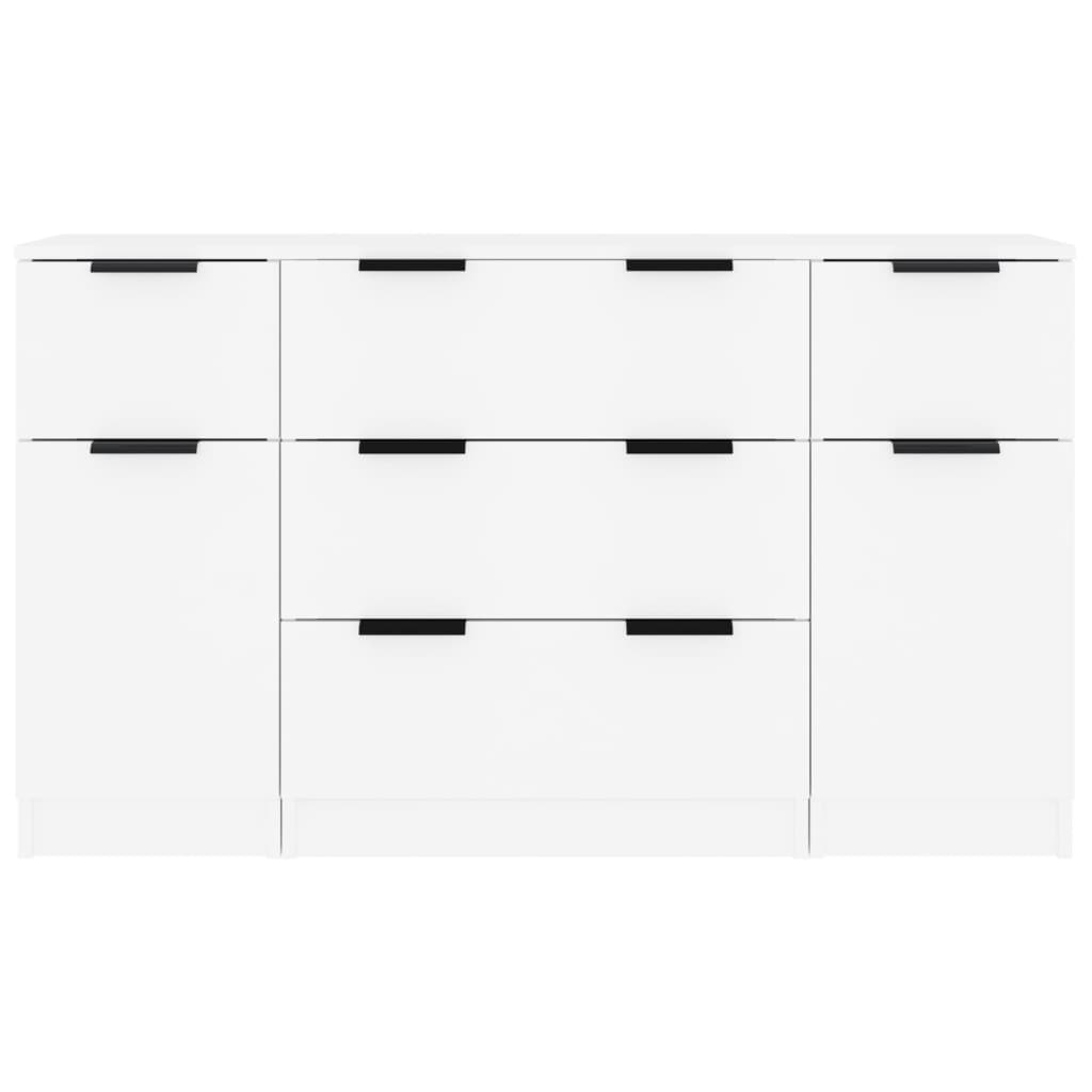 Buffets 3 pcs Blanc Bois d'ingénierie - XIOS