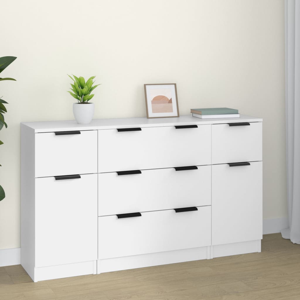 Buffets 3 pcs Blanc Bois d'ingénierie - XIOS