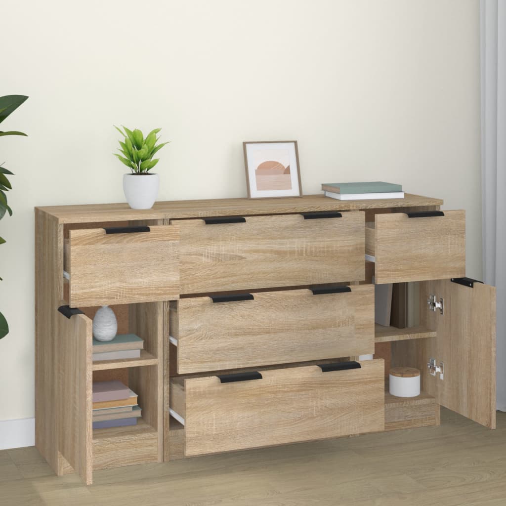 Ensemble de buffets 3 pcs Chêne sonoma Bois d'ingénierie - XIOS