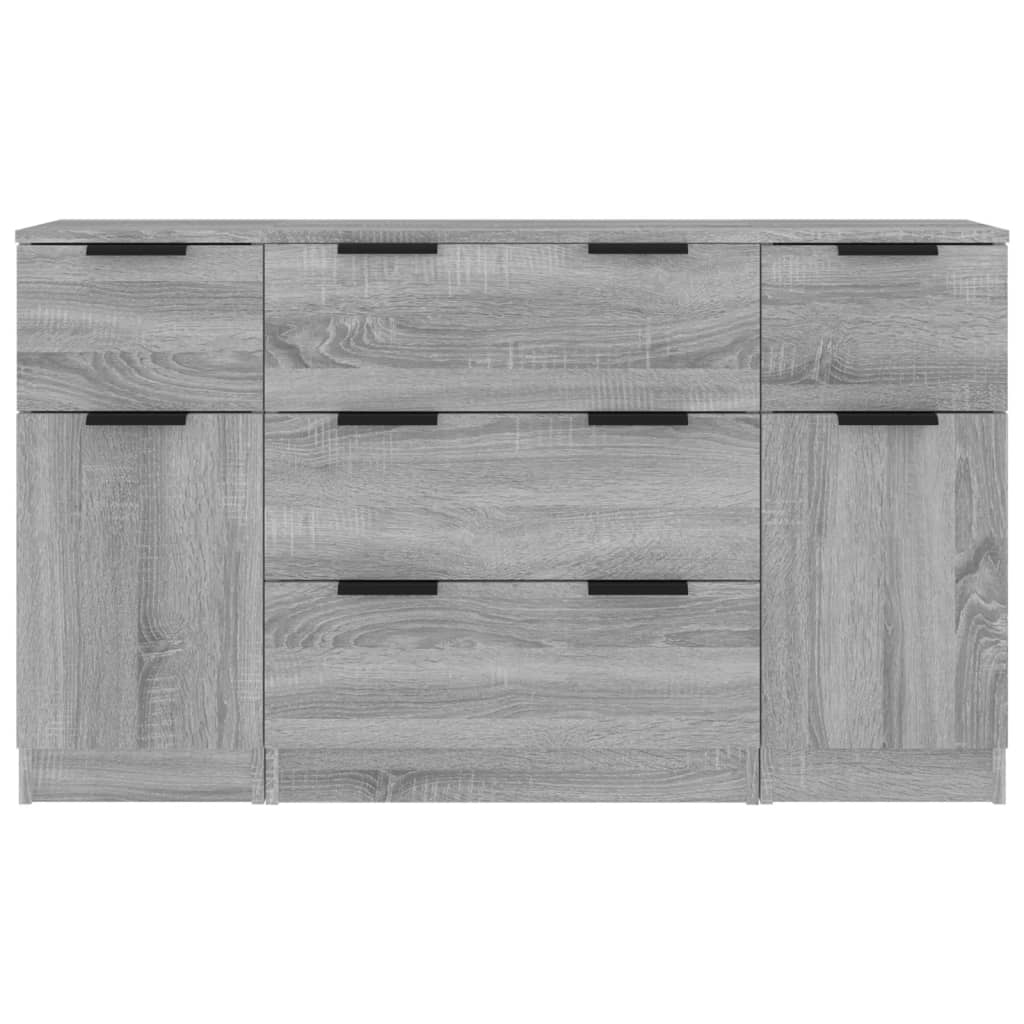Ensemble de buffets 3 pcs Sonoma gris Bois d'ingénierie - XIOS