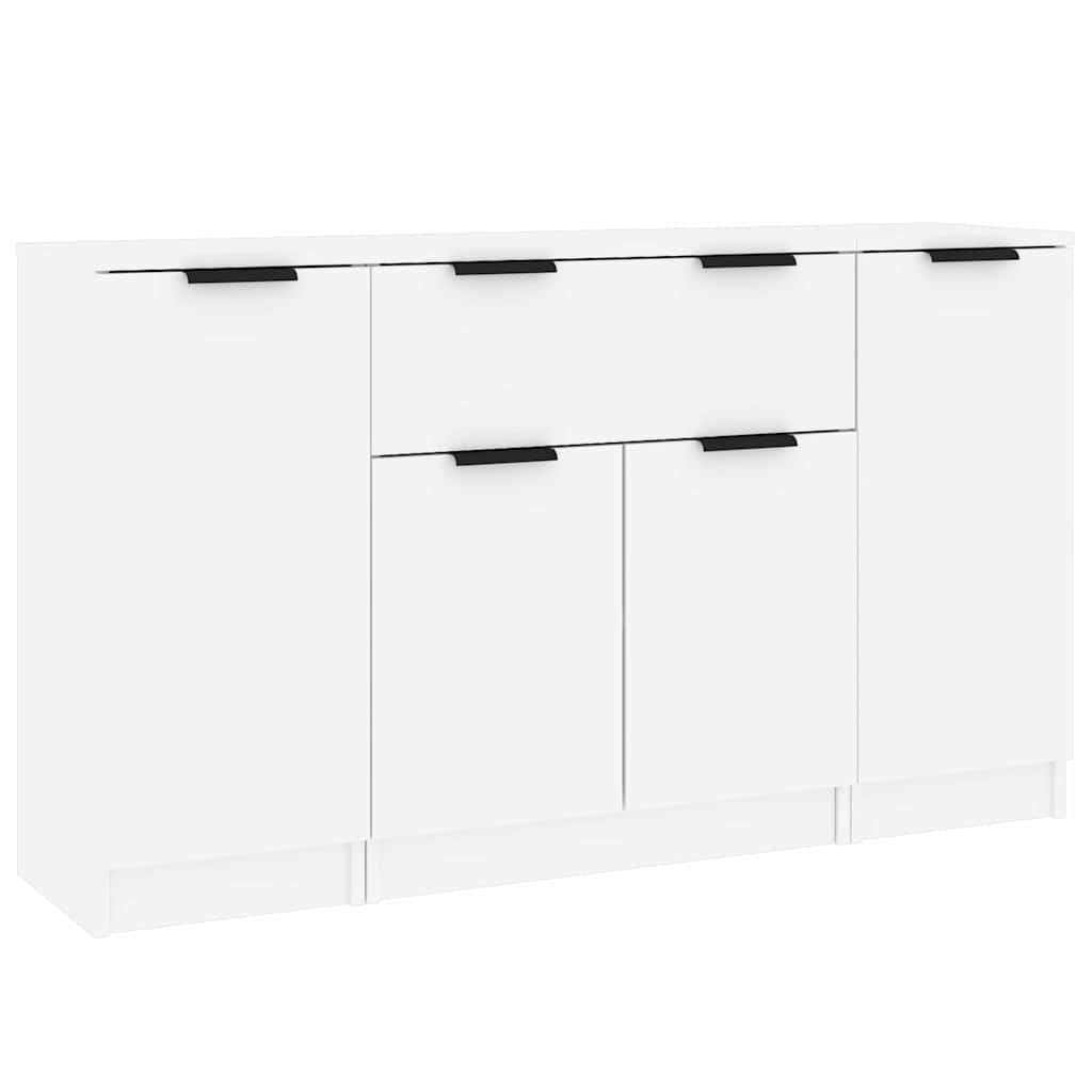 Buffets 3 pcs Blanc Bois d'ingénierie