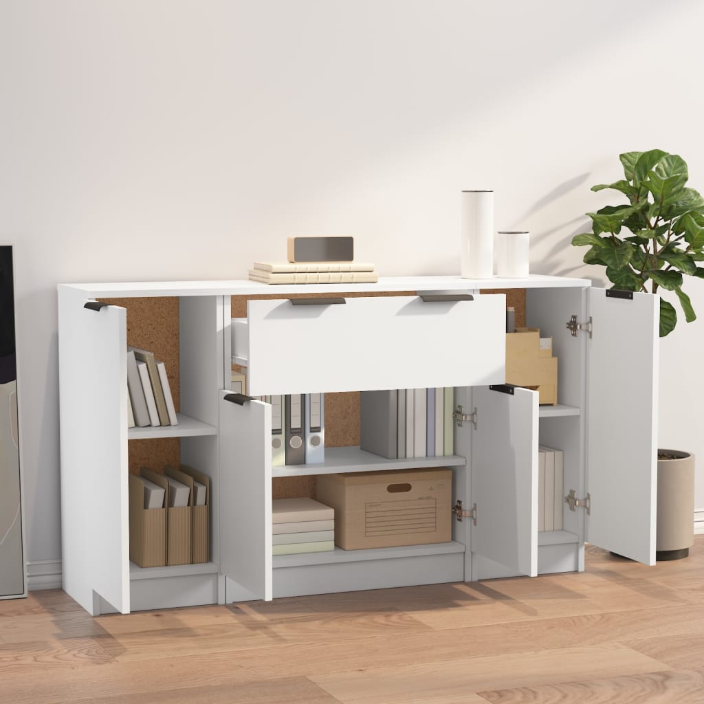Buffets 3 pcs Blanc Bois d'ingénierie - XIOS