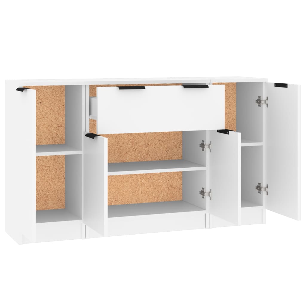 Buffets 3 pcs Blanc Bois d'ingénierie - XIOS