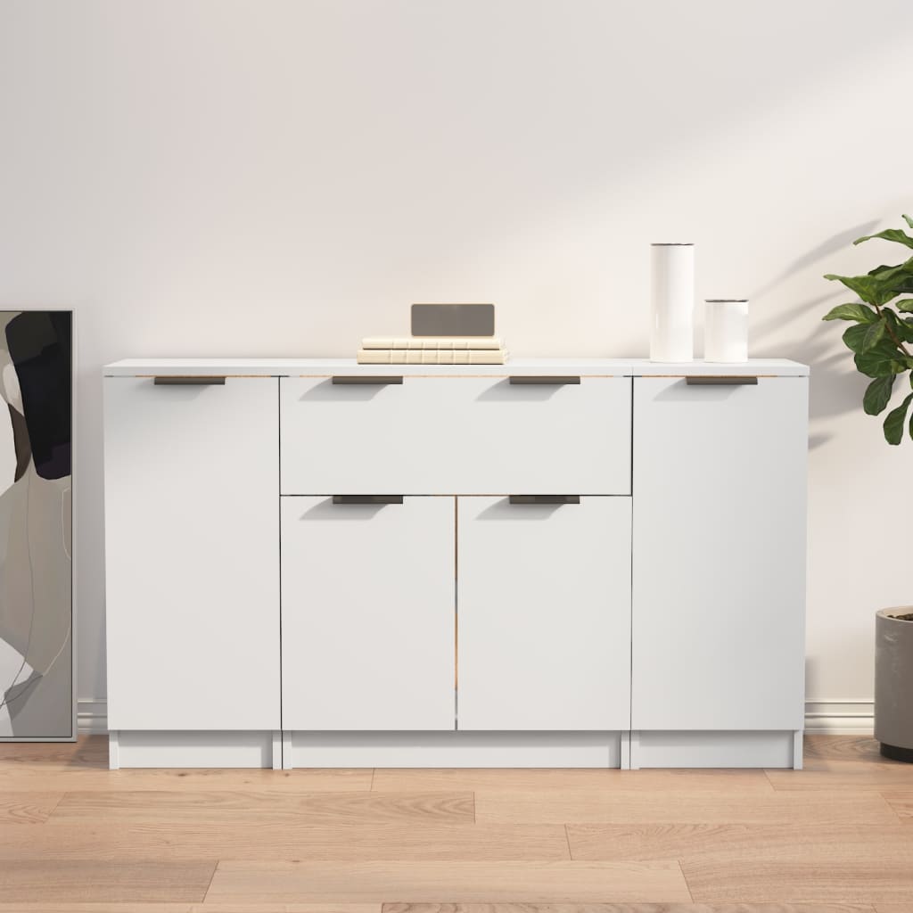Buffets 3 pcs Blanc Bois d'ingénierie - XIOS