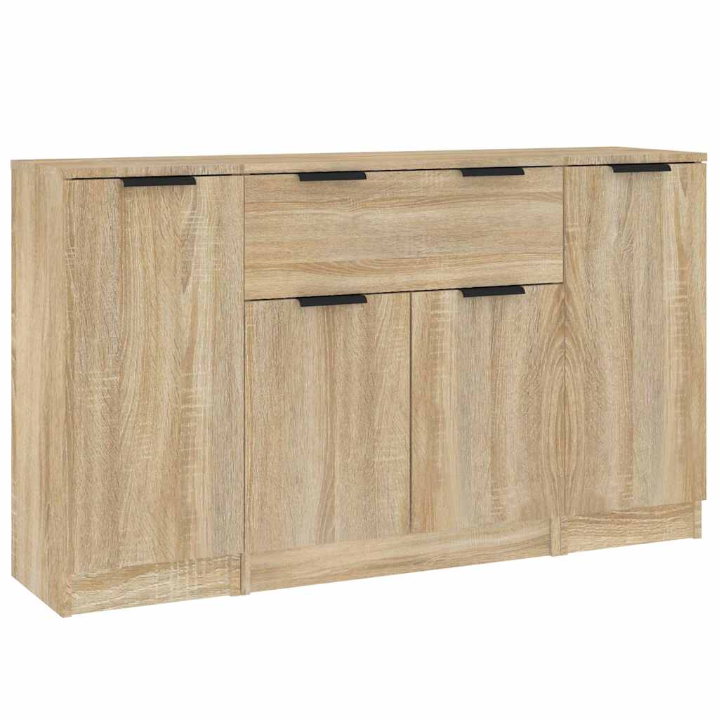 Buffets 3 pcs Chêne sonoma Bois d'ingénierie
