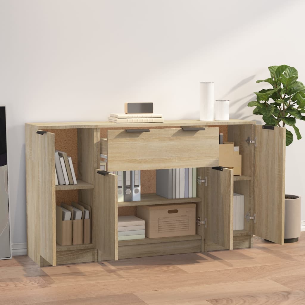 Buffets 3 pcs Chêne sonoma Bois d'ingénierie - XIOS