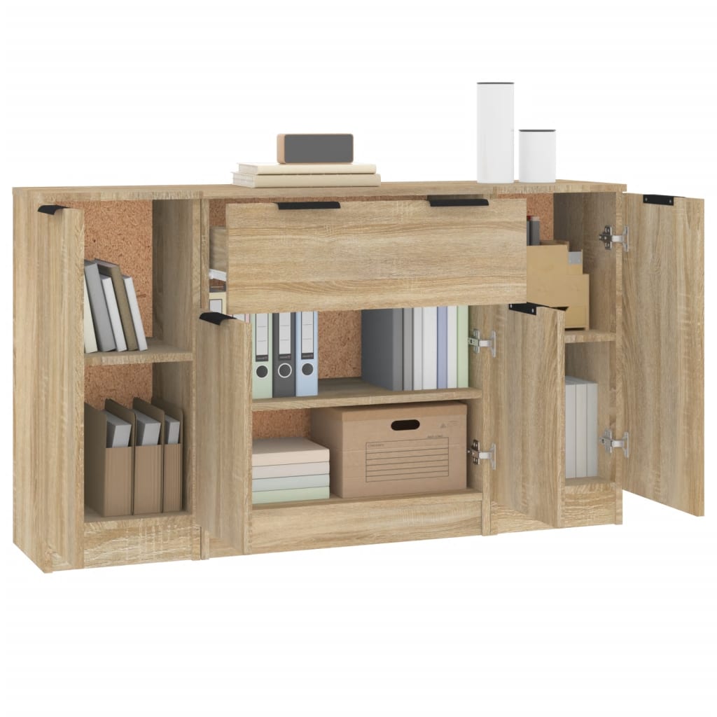 Buffets 3 pcs Chêne sonoma Bois d'ingénierie - XIOS