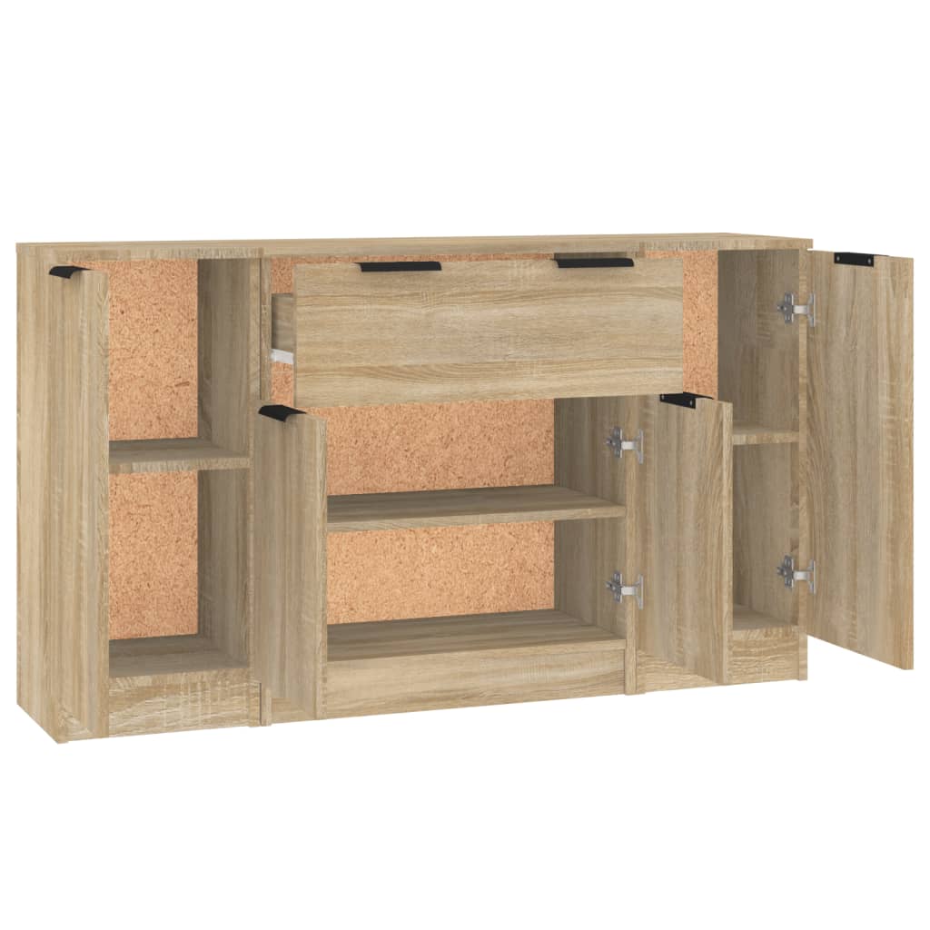 Buffets 3 pcs Chêne sonoma Bois d'ingénierie - XIOS