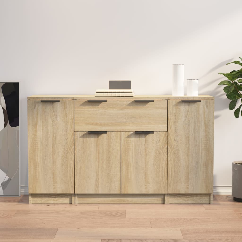 Buffets 3 pcs Chêne sonoma Bois d'ingénierie - XIOS