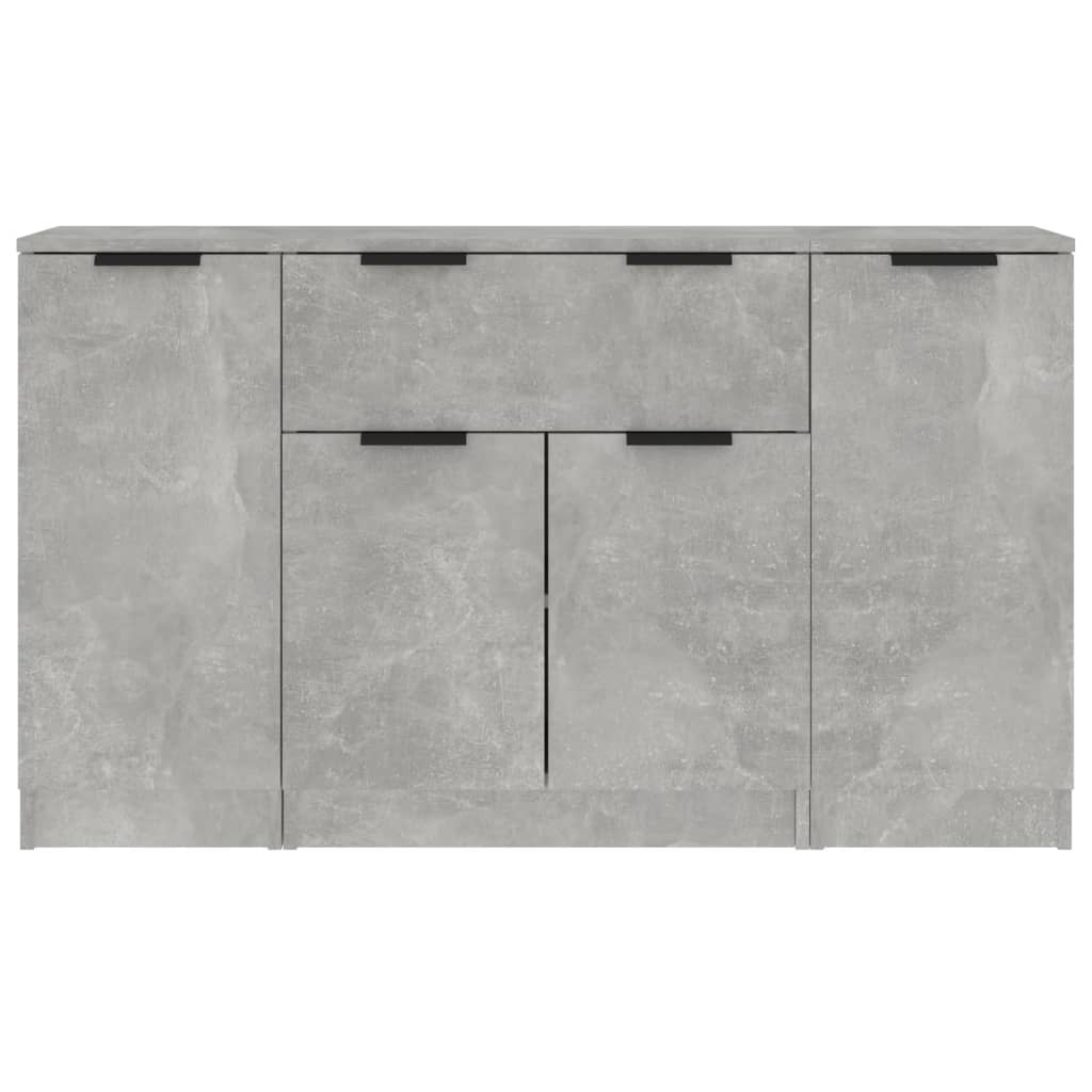 Buffets 3 pcs gris béton bois d'ingénierie - XIOS