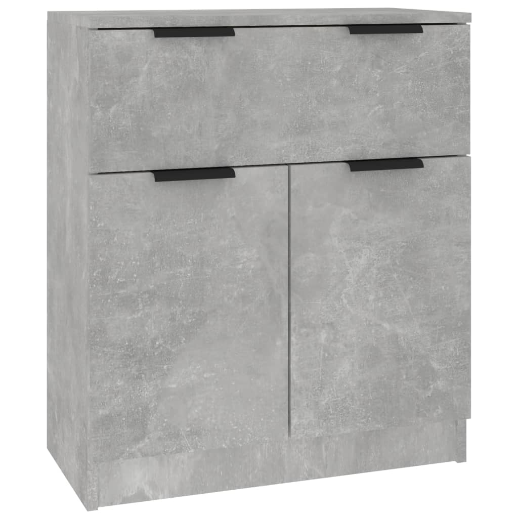 Buffets 3 pcs gris béton bois d'ingénierie