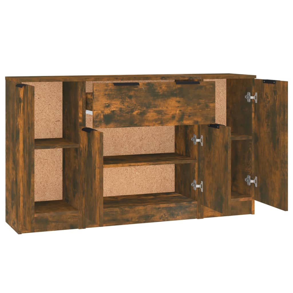 Buffets 3 pcs Chêne fumé Bois d'ingénierie - XIOS