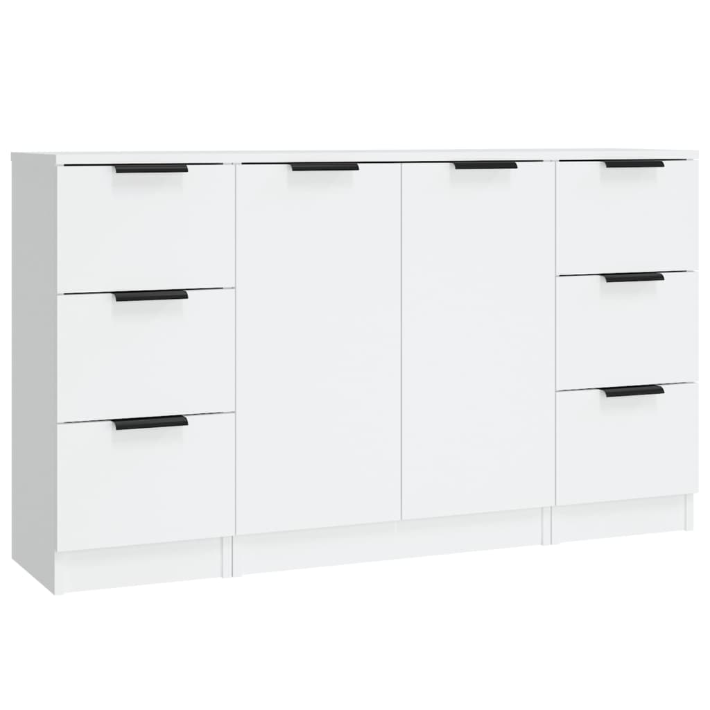 Buffets 3 pcs Blanc Bois d'ingénierie - XIOS
